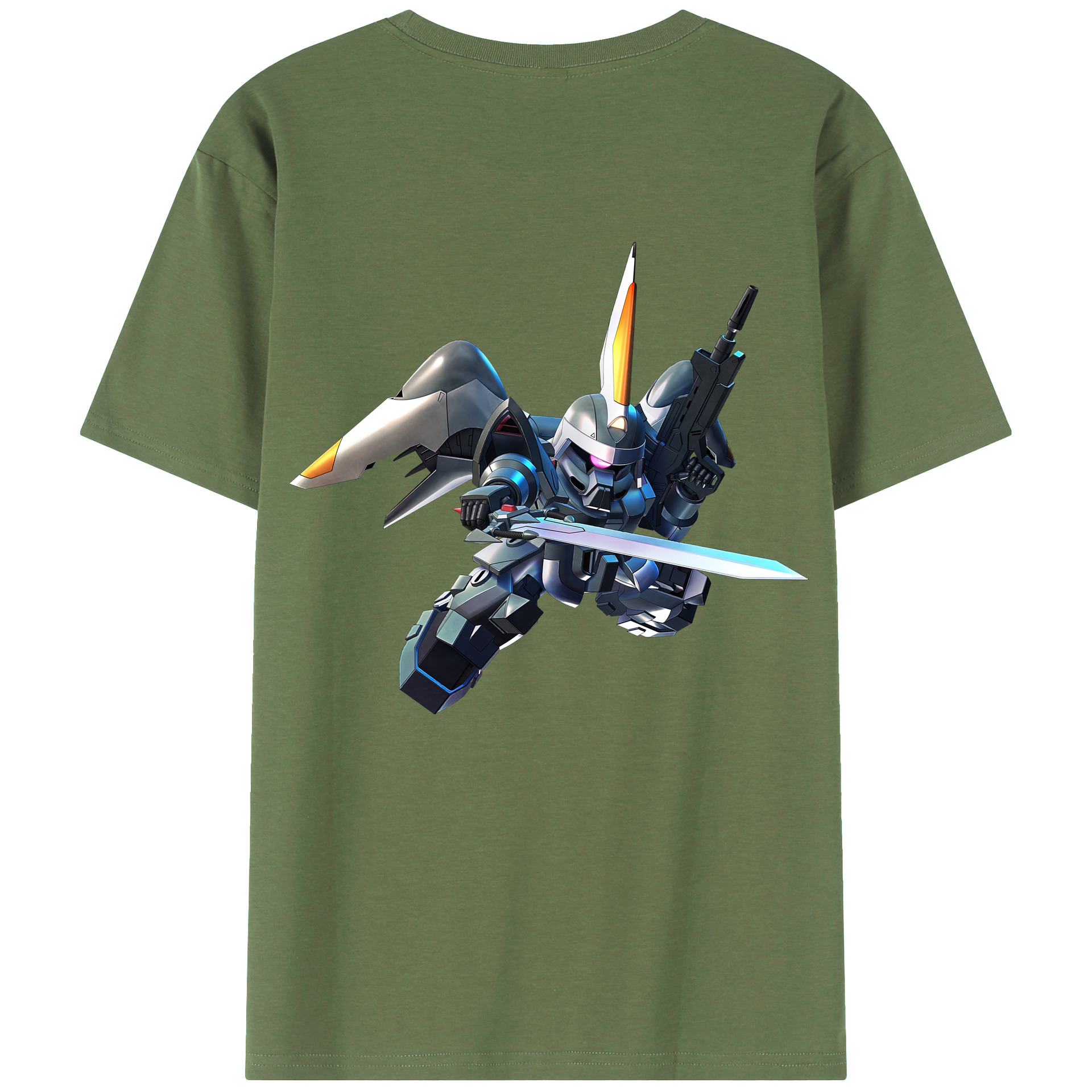 （画像用） 機動戦士ガンダム Mobile Suit Gundam 綿100％ メンズ半袖Tシャツ（バックプリント） 通気性